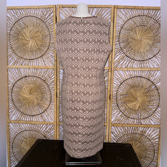 Anne Klein Crochet Tan Brown Dress - Picture 2 of 11